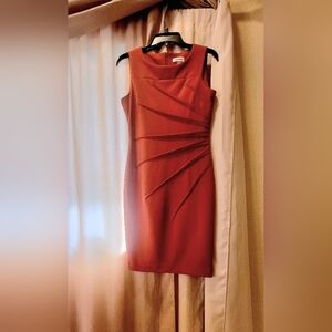 Calvin Klein Elegant Dress deep, dark brown with reddish undertone